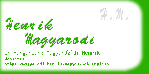 henrik magyarodi business card